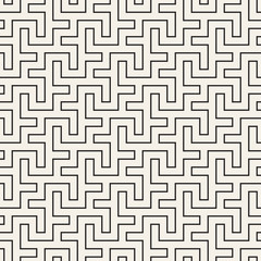 Maze Tangled Lines Contemporary Graphic. Vector Seamless Black and White Pattern.