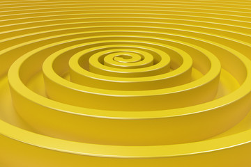 Fototapeta na wymiar Yellow concentric spiral on yellow background