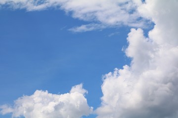 blue sky with big cloud and raincloud,  art of nature beautiful