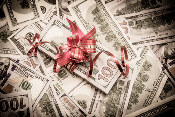 a pack of lies the US currency on background of dollars 