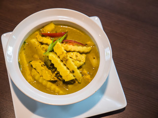 Green curry meat and bamboo shoot