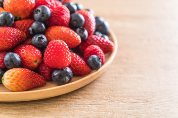 fresh blueberry, strawberry and rasberry