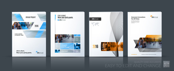 Business vector set. Brochure template layout, cover design annu