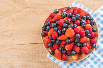 fresh blueberry, strawberry and rasberry