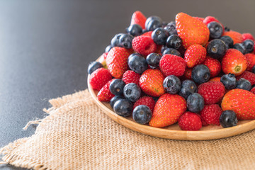 fresh blueberry, strawberry and rasberry