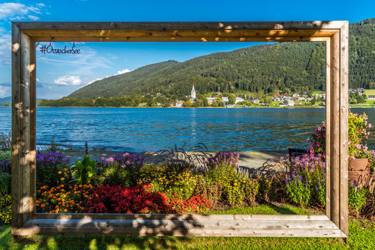 Ossiach am Ossiacher See in K&auml;rnten mit Bilderrahmen