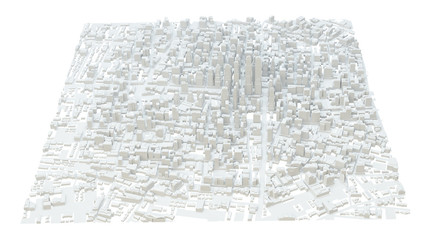 White modern city. Isolated
