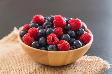 fresh blueberry and rasberry