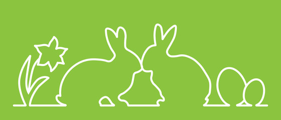 Ostern Silhouette - Grün