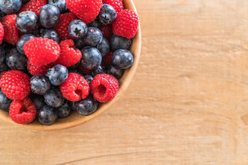 fresh blueberry and rasberry