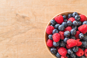 fresh blueberry and rasberry
