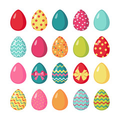 Set of colored easter eggs.