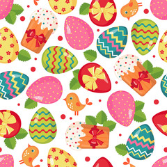 Easter seamless pattern with eggs.