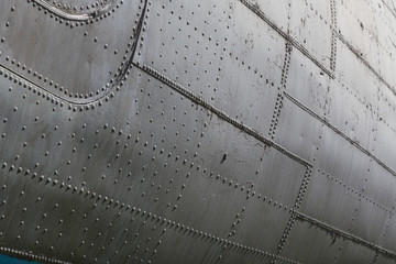 old riveted aircraft skin