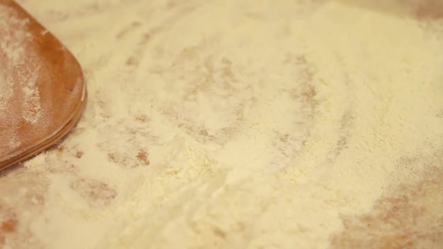 Woman working with dough. making homemade croissants