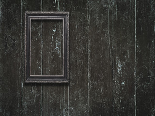 Old wooden frame on vintage wooden background