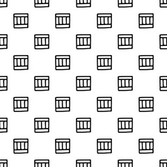 Seamless vector pattern. Black and white geometrical background with hand drawn decorative tribal elements. Print with ethnic, folk, traditional motifs. Graphic vector illustration.