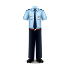 Police uniform isolated on white vector