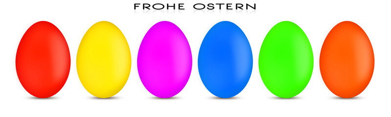 Bunte Reihe Ostereier zu Ostern