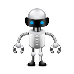 Robot with claws isolated on white vector