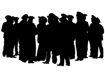 People of special police force on white background