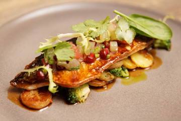 Fish fillet with vegetables and potatoes