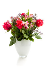 bouquet of blossoming red roses