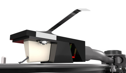 Cartridge vinyl turntable (3d illustration). © fkdkondmi