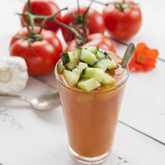 Spanish Gazpacho, cold and refreshing tomato soup