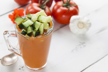 Spanish Gazpacho, cold and refreshing tomato soup