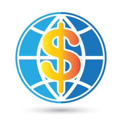 Global finance economy communication, vector illustration.