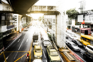 Traffic jam in the morning