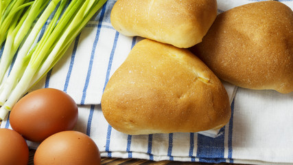 pies with egg and green onions