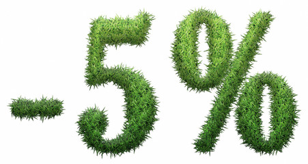 -5% sign, made of grass.