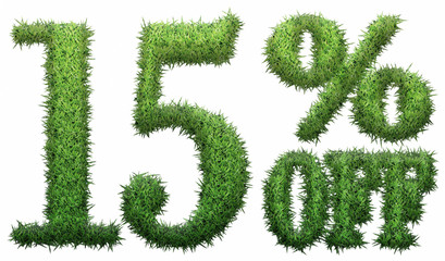 15% off. Made of grass.