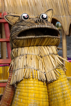 Figurehead of traditional reed boat, Islas es los Uros, Lake Titicaca, Peru