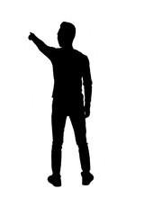 Man silhouette on white background