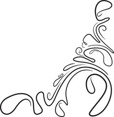 Ornamental floral corner. Vector illustration for your design or tattoo.