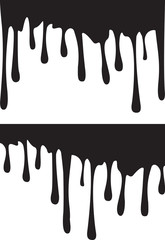 Pair of black paint drips. Vector illustration for your design.