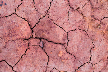 dried red clay with large cracks