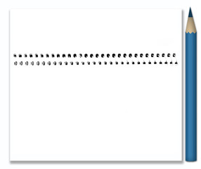 Empty notebook and pencil on a white background