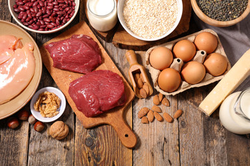 selection food higt in protein