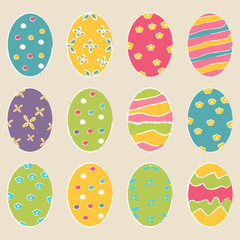 Easter eggs icons. Vector illustration. Easter eggs for Easter holidays design.