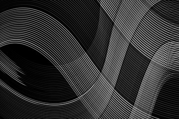 Abstract line from LED light on the black background.Used black and white filter.