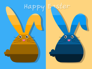 Gradient rabbit Easter with a background