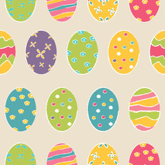 Easter seamless pattern with holiday eggs.Perfect for wallpaper, gift paper, pattern fills, web page background, spring and Easter greeting cards.