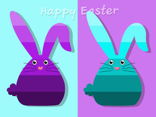 Gradient rabbit Easter with a background