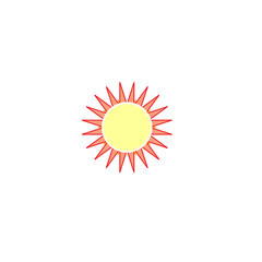 The sun sign on white background