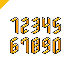 Collection of the isometric sport numbers set. Vector illustration font