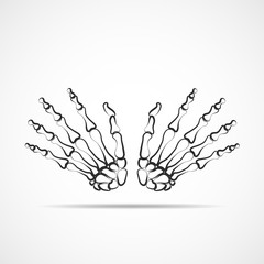 Fototapeta premium Skeleton hand. Vector illustration.